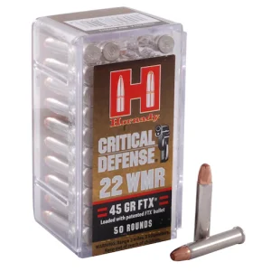 Buy Hornady Critical Defense 22 Winchester Magnum Rimfire (WMR) Ammo 45 Grain Hornady FTX Polymer Tip