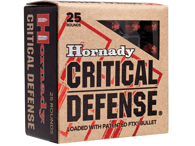 Get Hornady Critical Defense 9mm Luger Ammo 115 Grain Hornady FTX Polymer Tip Box of 200 rounds Online