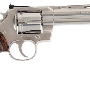 Colt Mfg PYTHONSP6WTS Python  38 Special/357 Mag 6 Shot 6″ Stainless Vent Recessed Target/Vent Rib Barrel, Cylinder & Frame, Walnut w/Colt Medallion Grip